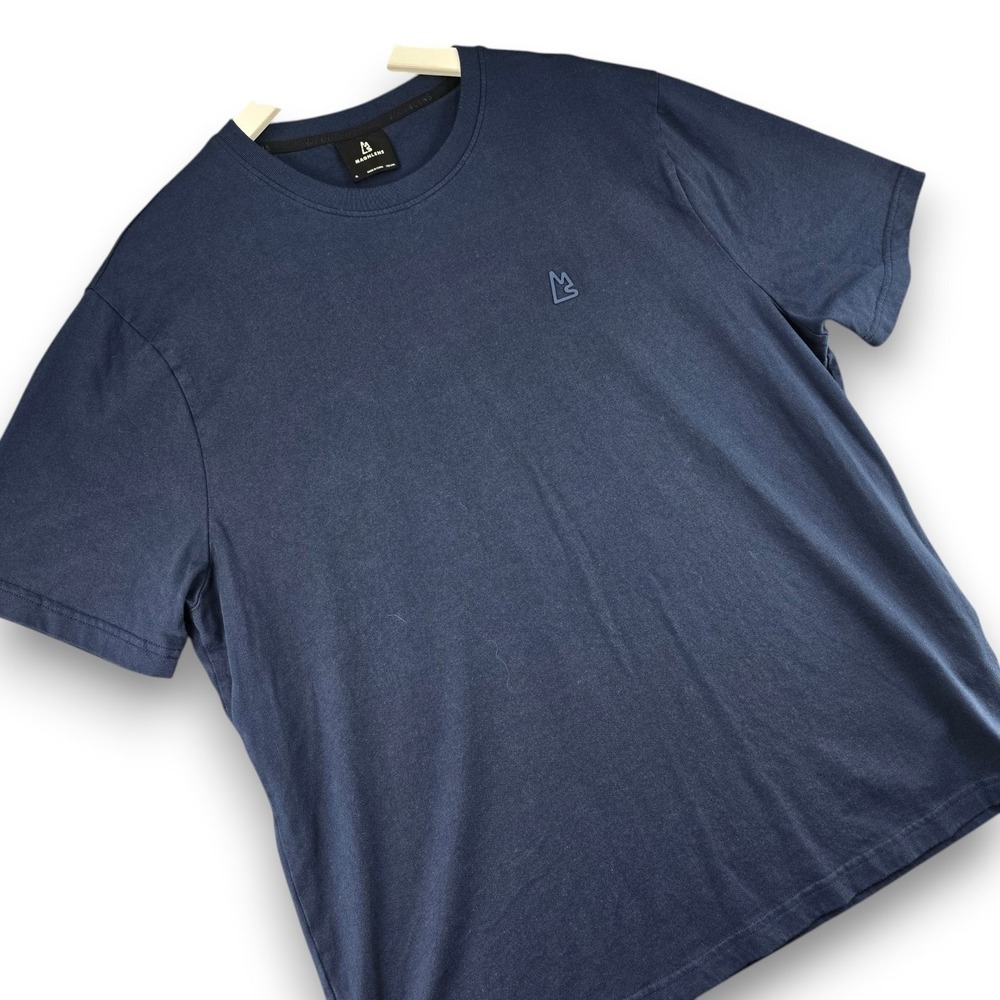 MAGNLENS T-Shirt Mens XL Navy Blue Cotton Short Sleeve Crew Neck Relaxed Logo